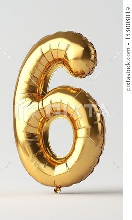 Gold Number Six Balloon Decoration for a Birthday Celebration or Anniversary Party Gold Number Six Balloon Decoration for a Birthday Celebration or Anniversary Party 133003019