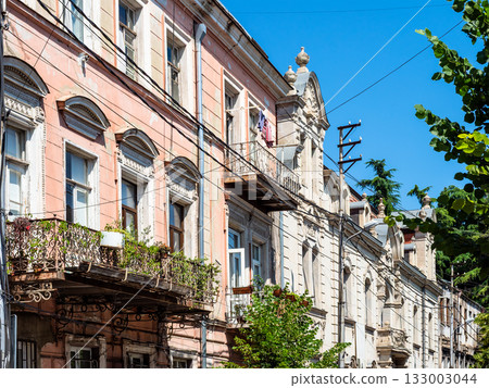facade of apartment buildings in Sololaki, Tbilisi 133003044