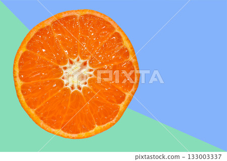 Half a juicy orange. Half a juicy orange. 133003337