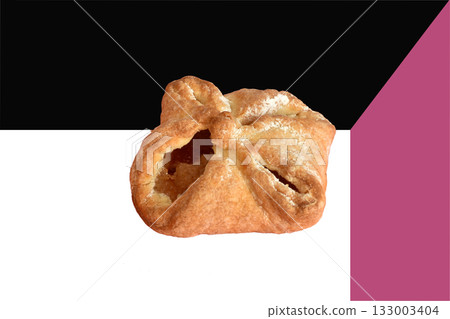 A puff pastry bun with filling. A puff pastry bun with filling. 133003404