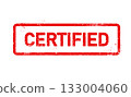 Certified postage stamp, licensed service threadbare seal, putting a certified stamp, vector 133004060