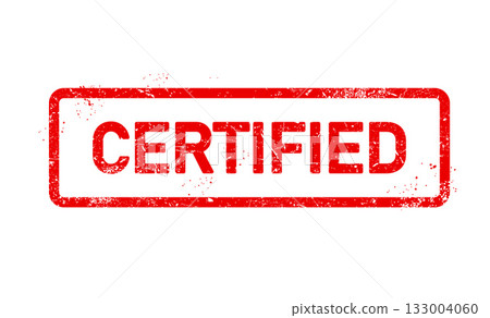 Certified postage stamp, licensed service threadbare seal, putting a certified stamp, vector 133004060