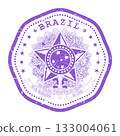 Brazil stamp with state seal or coat of arms, travel stamp, shabby postmark of Brazil, vector 133004061