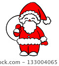 帶著禮物的微笑的聖誕老人 133004065