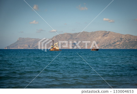 Manassa Rose Shipwreck. Crete. Greece. Cargo Ship from Turkey to Lybia Manassa Rose Shipwreck. Crete. Greece. Cargo Ship from Turkey to Lybia 133004653