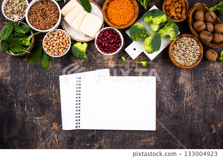 Asortment of plant based vegan protein products 133004923