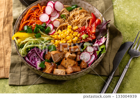 Vegan healthy poke bowl with tofu Vegan healthy poke bowl with tofu 133004939