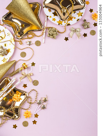 New year background with golden decoration 133004964