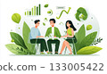 Conceptual illustration of eco-friendly collaboration 133005422