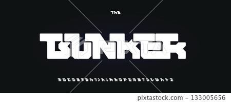 Unusual Blocky Font, Puzzle Alphabet, Abstract Geometric Typography, Monolith Building Type, Lock Unlock Type, Squared Heavy Rectangular Typescript, Bunker Bold Typographic Design. Vector Typeset Unusual Blocky Font, Puzzle Alphabet, Abstract Geometric Typography, Monolith Building Type, Lock Unlock Type, Squared Heavy Rectangular Typescript, Bunker Bold Typographic Design. Vector Typeset 133005656