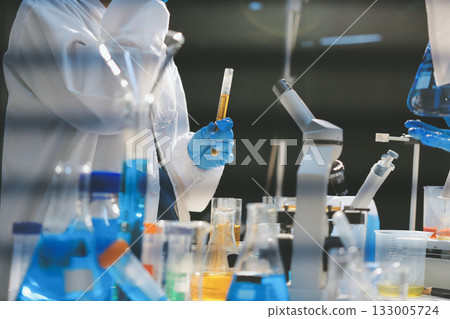 Researchers working in the clinical laboratory Researchers working in the clinical laboratory 133005724