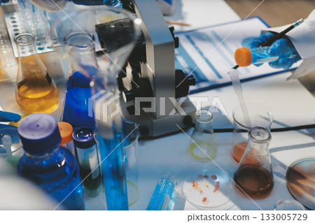 Researchers working in the clinical laboratory Researchers working in the clinical laboratory 133005729