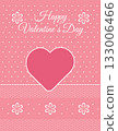 Romantic Valentine s Day greeting card with heart, lace flowers, pearls. 133006466