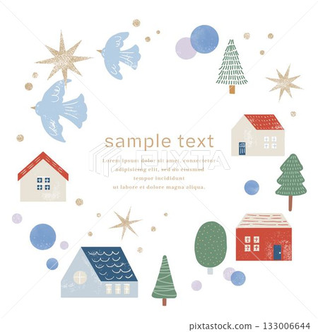 簡單的雪花聖誕賀卡套裝 133006644