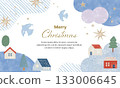 Cute Christmas town hand-drawn illustration material 133006645