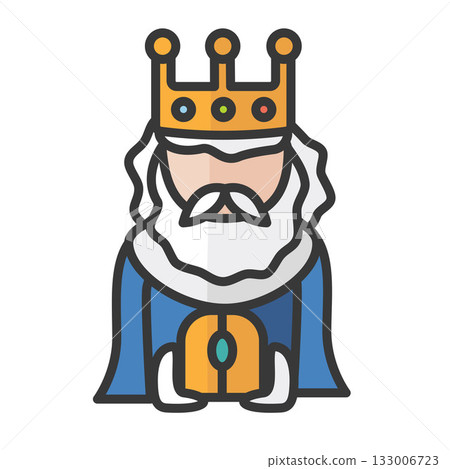 King Melchior. Three Kings. Christmas. Profile user, person. People icon. Isolated vector illustration 133006723