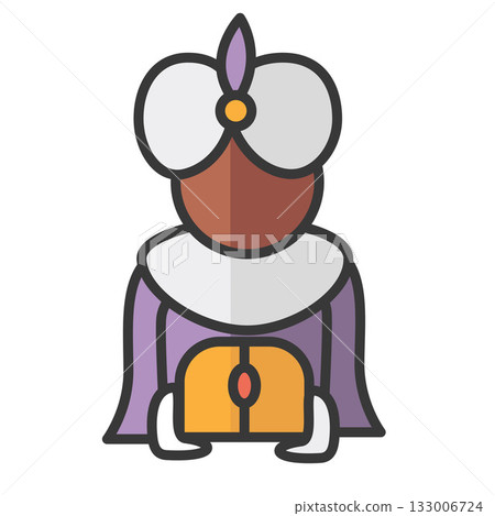 King Balthazar. Three Kings. Three wise men avatar. The Magi icon King Balthazar. Three Kings. Three wise men avatar. The Magi icon 133006724