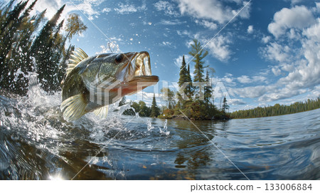 魚躍出湖面的那一刻 133006884
