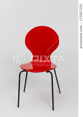 Stylish and striking Red Chair featuring Black Legs, perfect for enhancing Modern Decor and spaces 133007293