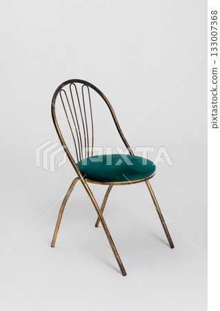 Stylish and Modern Folding Chair featuring a luxurious Green Velvet Seat for elegance and comfort Stylish and Modern Folding Chair featuring a luxurious Green Velvet Seat for elegance and comfort 133007368