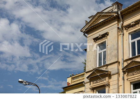 A Charming Historical Building Beautifully Under a Clear Blue Sky with Bright Sunshine A Charming Historical Building Beautifully Under a Clear Blue Sky with Bright Sunshine 133007822