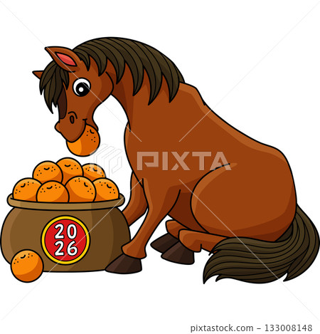 Year of the Horse 2026 Mandarin Cartoon Clipart Year of the Horse 2026 Mandarin Cartoon Clipart 133008148