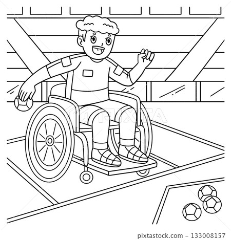 Inclusive and Adaptive Sports Boy Playing Boccia  133008157