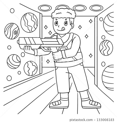Laser Tag Boy Aiming Weapon Coloring Page for Kids Laser Tag Boy Aiming Weapon Coloring Page for Kids 133008183