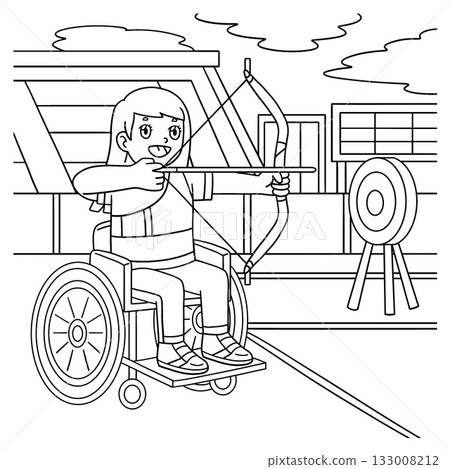 Inclusive Adaptive Sports Girl Wheelchair Archery  133008212