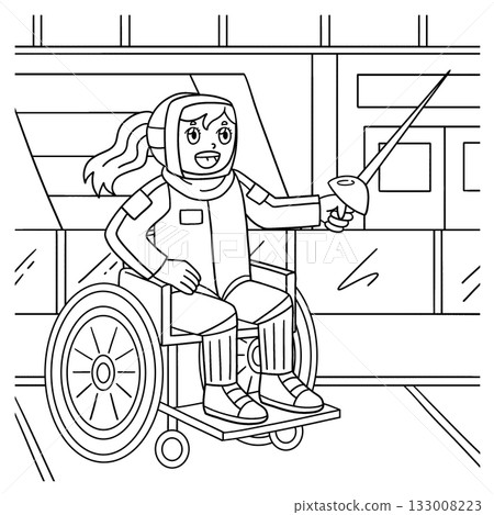 Inclusive Adaptive Sports Girl Wheelchair Fencing  133008223