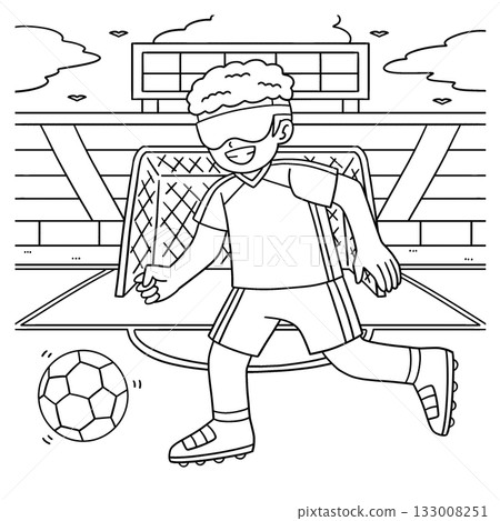 Inclusive and Adaptive Sports Boy in Blind Soccer Inclusive and Adaptive Sports Boy in Blind Soccer 133008251