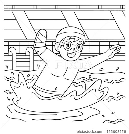Inclusive and Adaptive Sports Boy Para Swimming  133008256