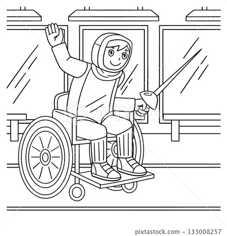Inclusive Adaptive Sports Boy Wheelchair Fencing  133008257
