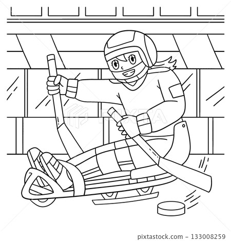 Inclusive and Adaptive Sports Girl Sledge Hockey  133008259