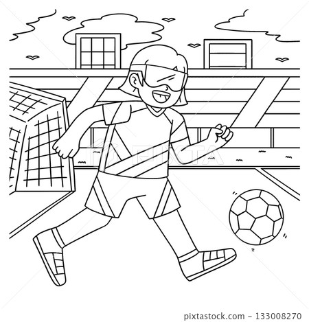 Inclusive and Adaptive Sports Girl in Blind Soccer 133008270