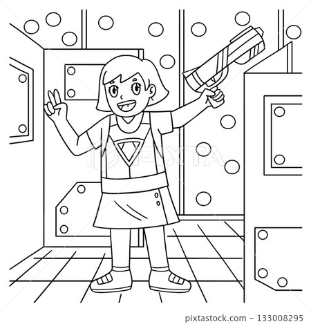 Laser Tag Girl with Laser Tag Gun Coloring Page Laser Tag Girl with Laser Tag Gun Coloring Page 133008295