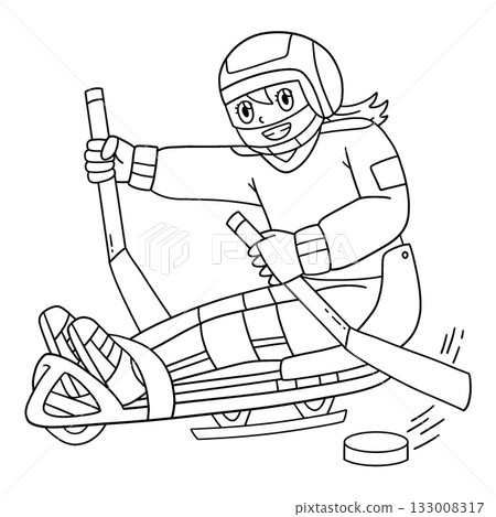 Inclusive and Adaptive Sports Girl Sledge Hockey  133008317