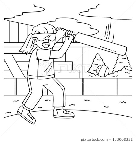 Inclusive and Adaptive Sports Girl Playing Cricket 133008331