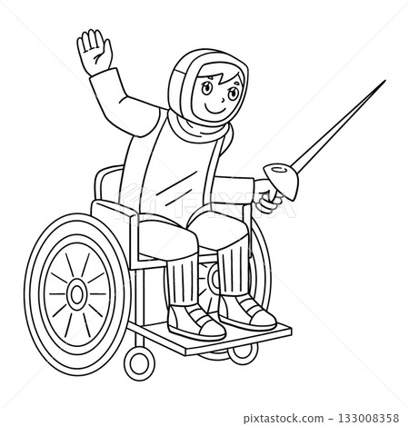 Inclusive Adaptive Sports Boy Wheelchair Fencing  133008358