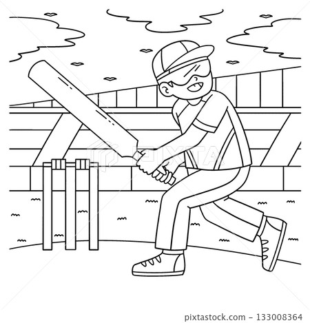 Inclusive and Adaptive Sports Boy Playing Cricket 133008364
