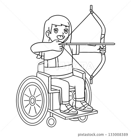Inclusive Adaptive Sports Girl Wheelchair Archery Inclusive Adaptive Sports Girl Wheelchair Archery 133008389