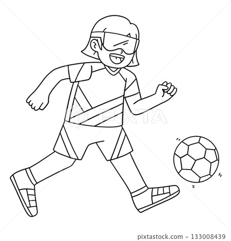 Inclusive and Adaptive Sports Girl in Blind Soccer 133008439