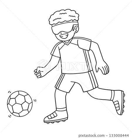 Inclusive and Adaptive Sports Boy in Blind Soccer Inclusive and Adaptive Sports Boy in Blind Soccer 133008444