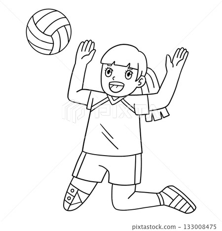 Inclusive and Adaptive Sports Girl Para Volleyball Inclusive and Adaptive Sports Girl Para Volleyball 133008475