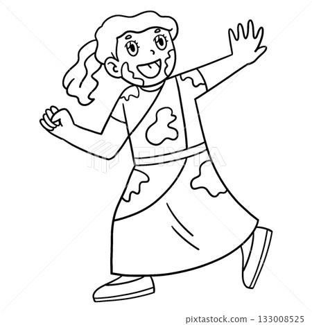 Holi Happy Girl Covered in Powder Isolated Holi Happy Girl Covered in Powder Isolated 133008525