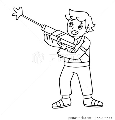 Laser Tag Boy with a Laser Tag Gun Isolated Laser Tag Boy with a Laser Tag Gun Isolated 133008653