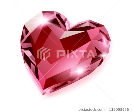 Red heart gemstone. Red heart gemstone. 133008936
