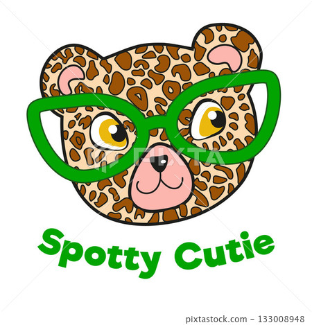 Print with cute leopard version for girls is prints on vector isolated 133008948
