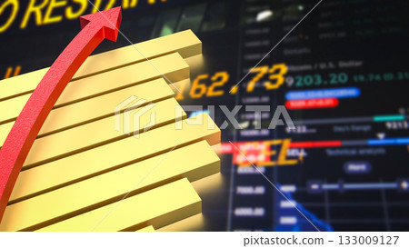 The Chart and arrow for Business concept 3d Rendering. The Chart and arrow for Business concept 3d Rendering. 133009127