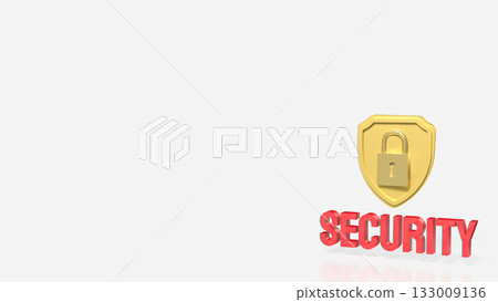 The Gold Shield for Business or security concept 3d Rendering. The Gold Shield for Business or security concept 3d Rendering. 133009136